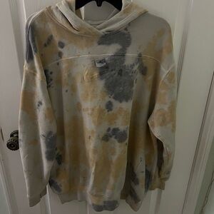 Nike Men's Size Large Tie-Dye Hooded Sweatshirt in Cream, Yellow and Gray